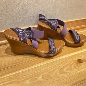 Purple Wedge Sandals